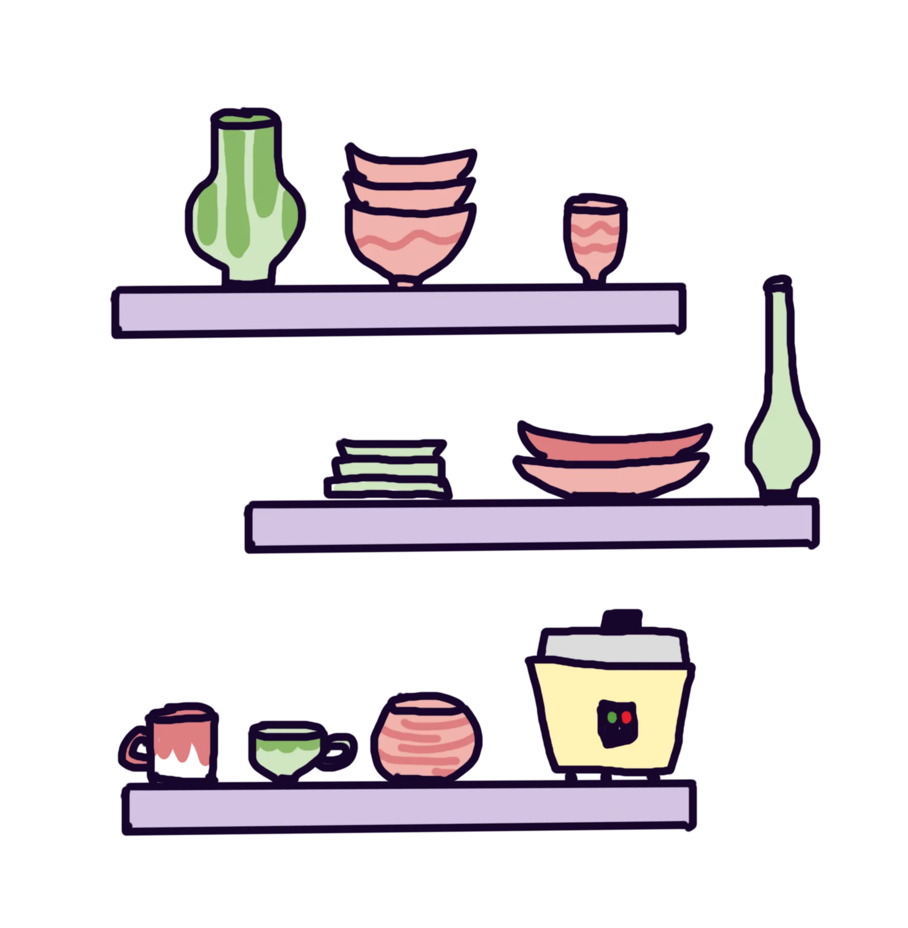 Pottery shelf